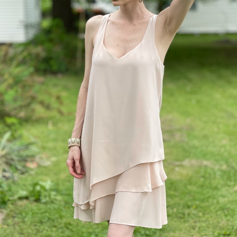 Pale Pink Parker Dress | Eve Combo Ruffle Silk Mini